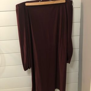INC Off-The-Shoulder, Short Maroon Dress